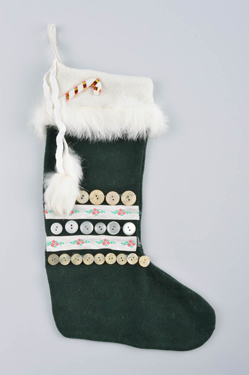 Handmade Deko Socke zu Weihnachten Deko Element mit Schlaufe Weihnachten Deko foto 3