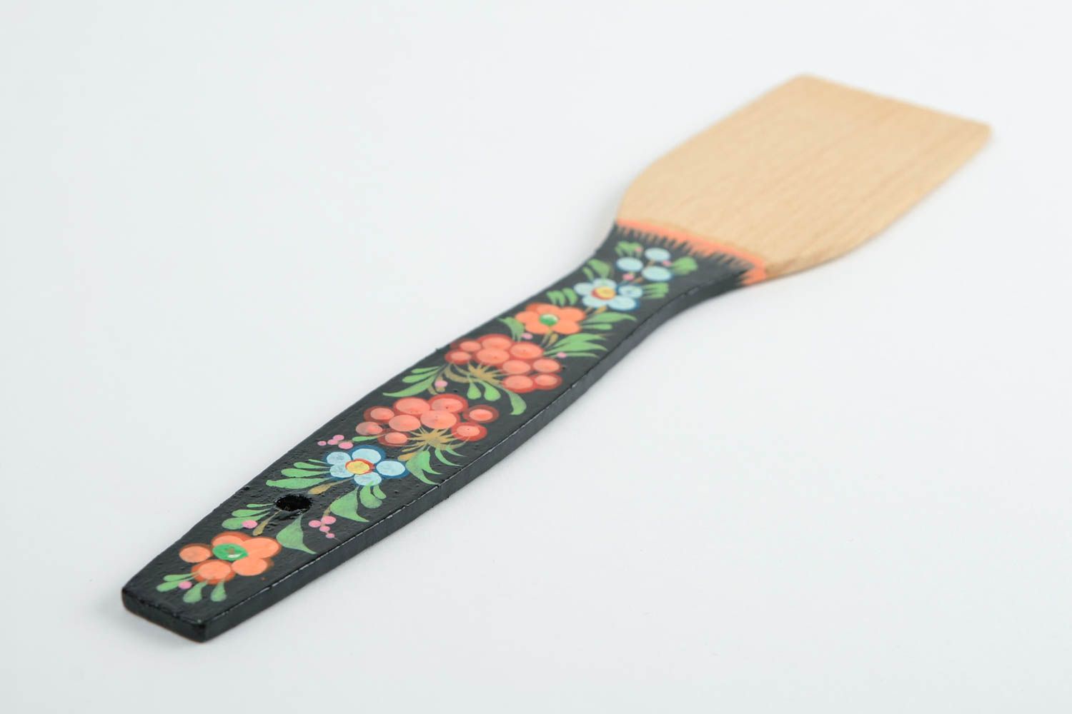 Деревянная лопатка для кухни с расписной ручкой декоративная ручной работы фото 4