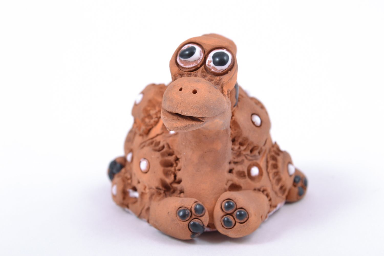 Statuetta tartaruga in argilla fatta a mano figurina decorativa in ceramica 
 foto 3