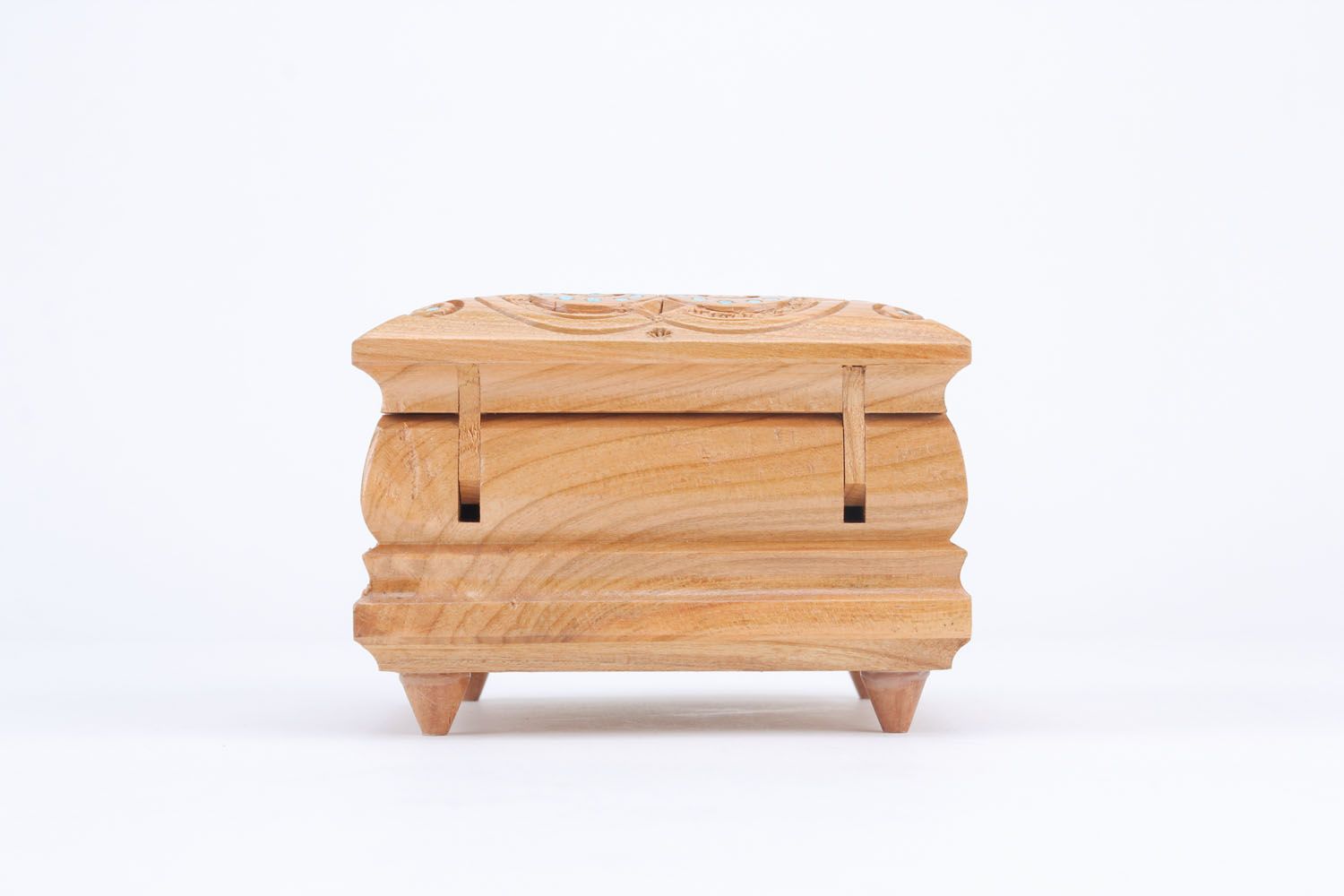 Carved wooden box photo 1