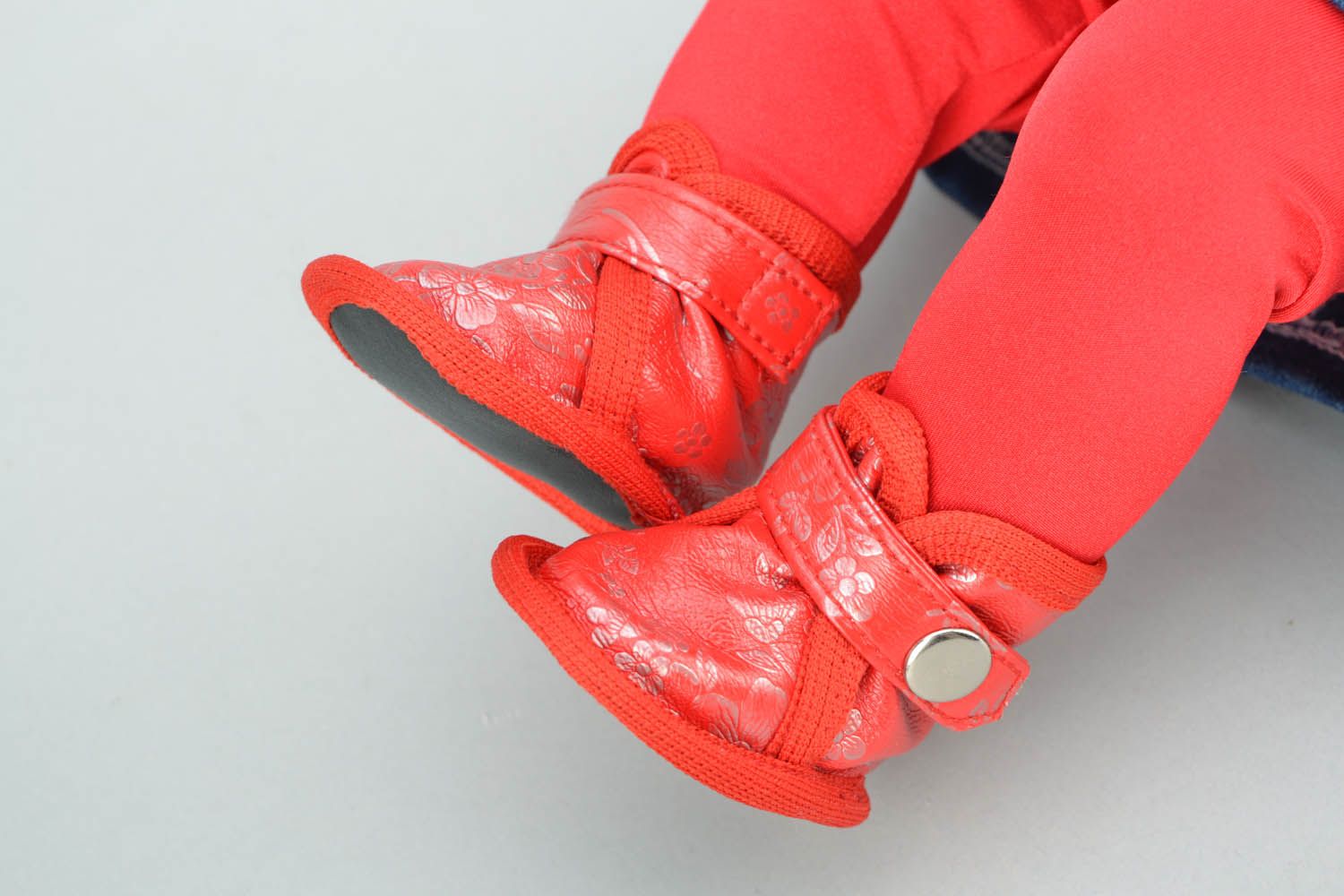 Красные ботиночки для куклы фото 2
