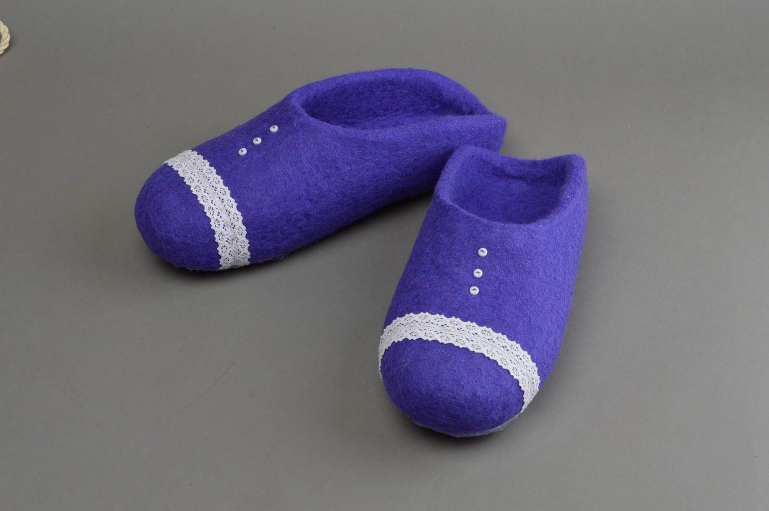 Slippers for women handmade house shoes violet bedroom slippers gift for girl photo 3