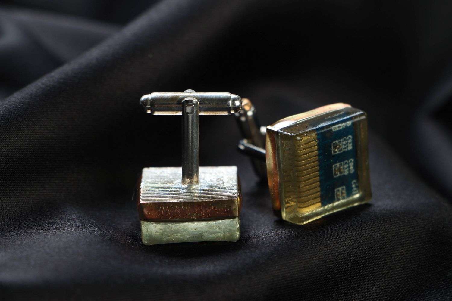 Unusual handmade cufflinks in cyberpunk style photo 2