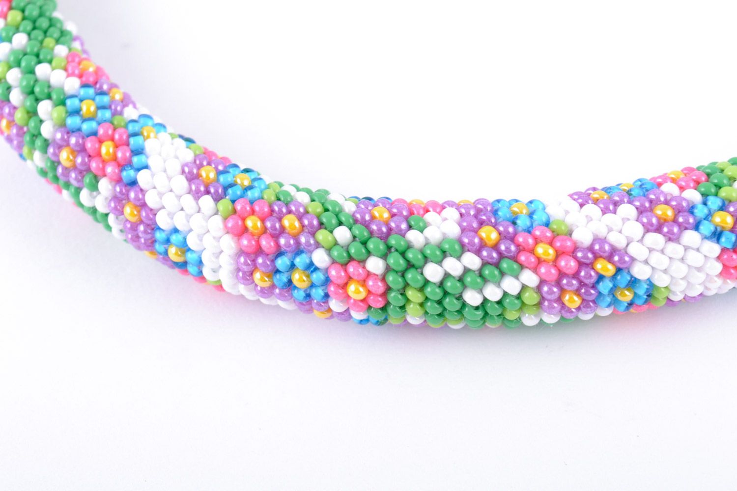 Accessoire coloré collier en perles de rocaille fait main style ethnique photo 3