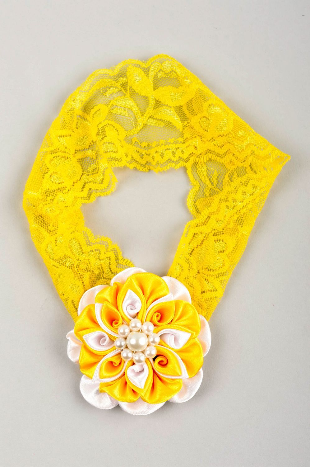 Повязка на голову ручной работы повязка для девочки детская повязка лимонная фото 4