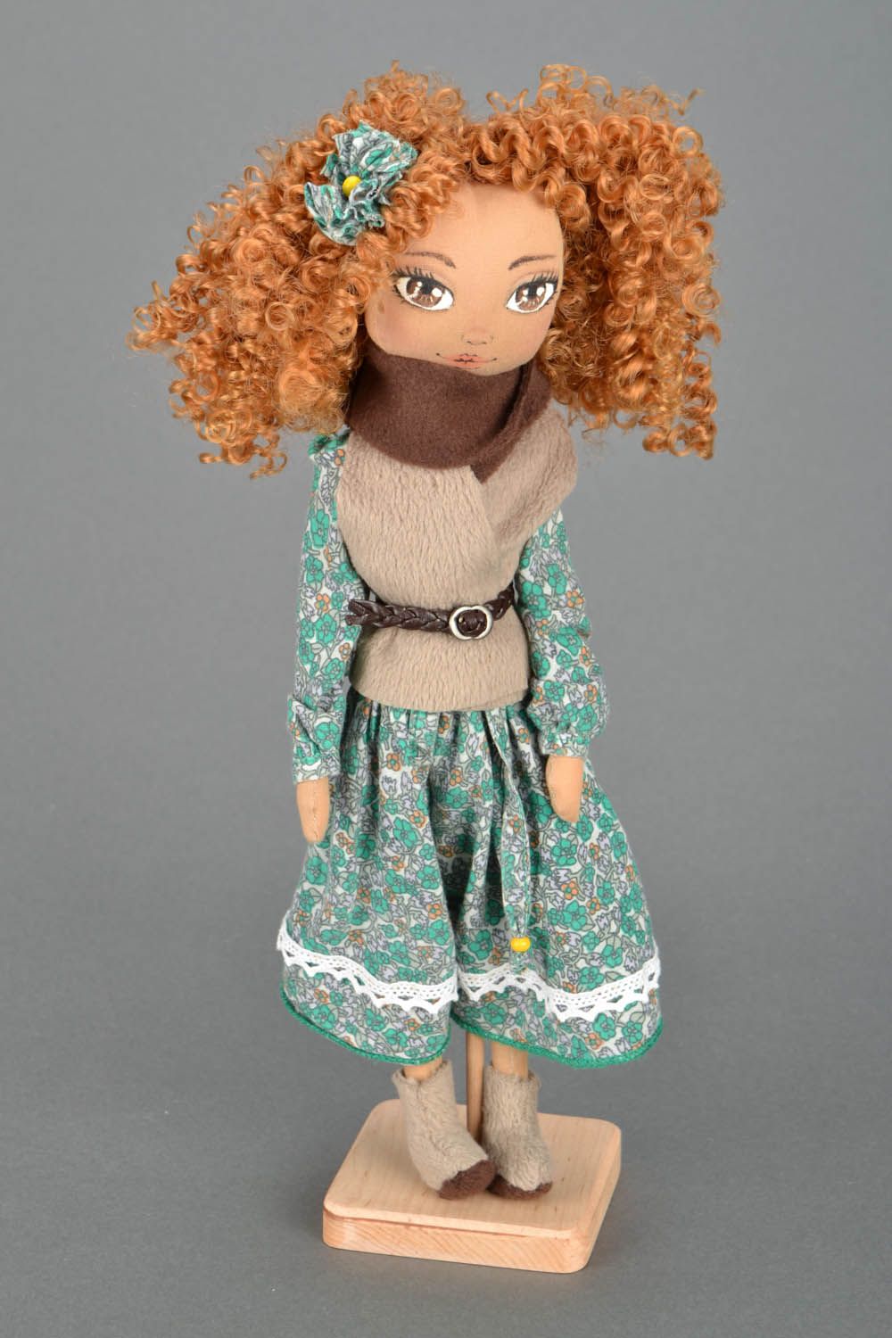 Homemade doll with red hair photo 1