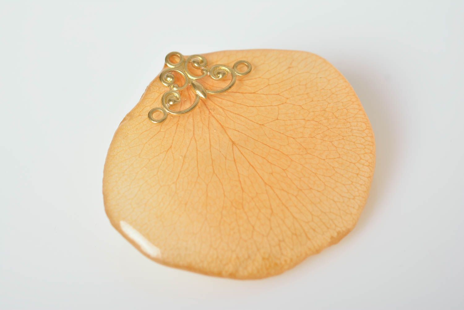 Beautiful women's handmade designer botanical brooch with epoxy coating photo 5