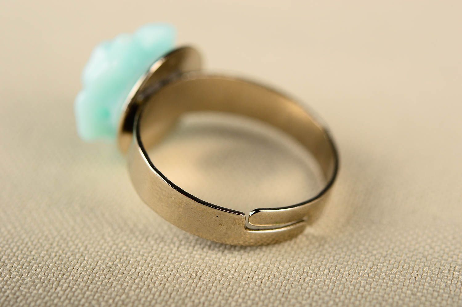 Stylish handmade plastic ring womens flower ring fashion accessories for girls photo 5