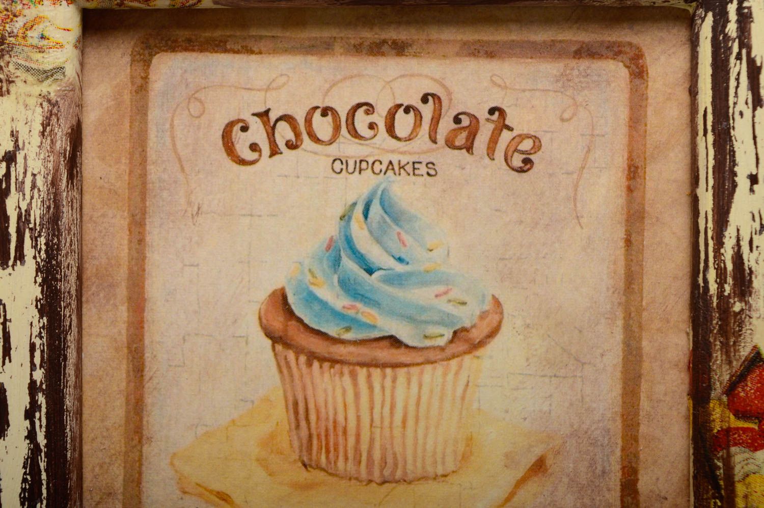 Tableau décoratif en bois Petit gâteau au chocolat  photo 2