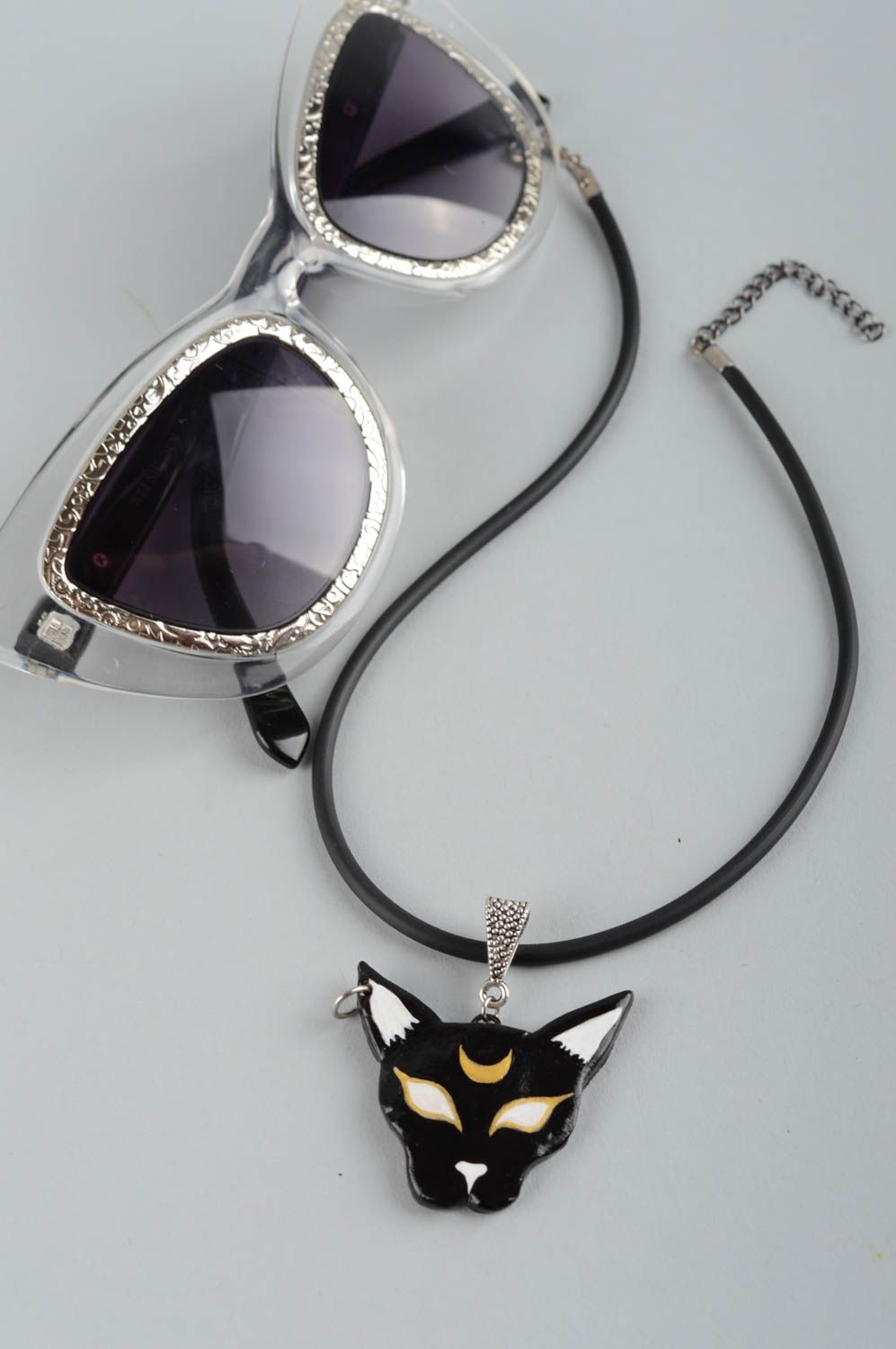 Schmuck Anhänger handmade hochwertiger Modeschmuck Geschenk für Frauen Katze foto 1