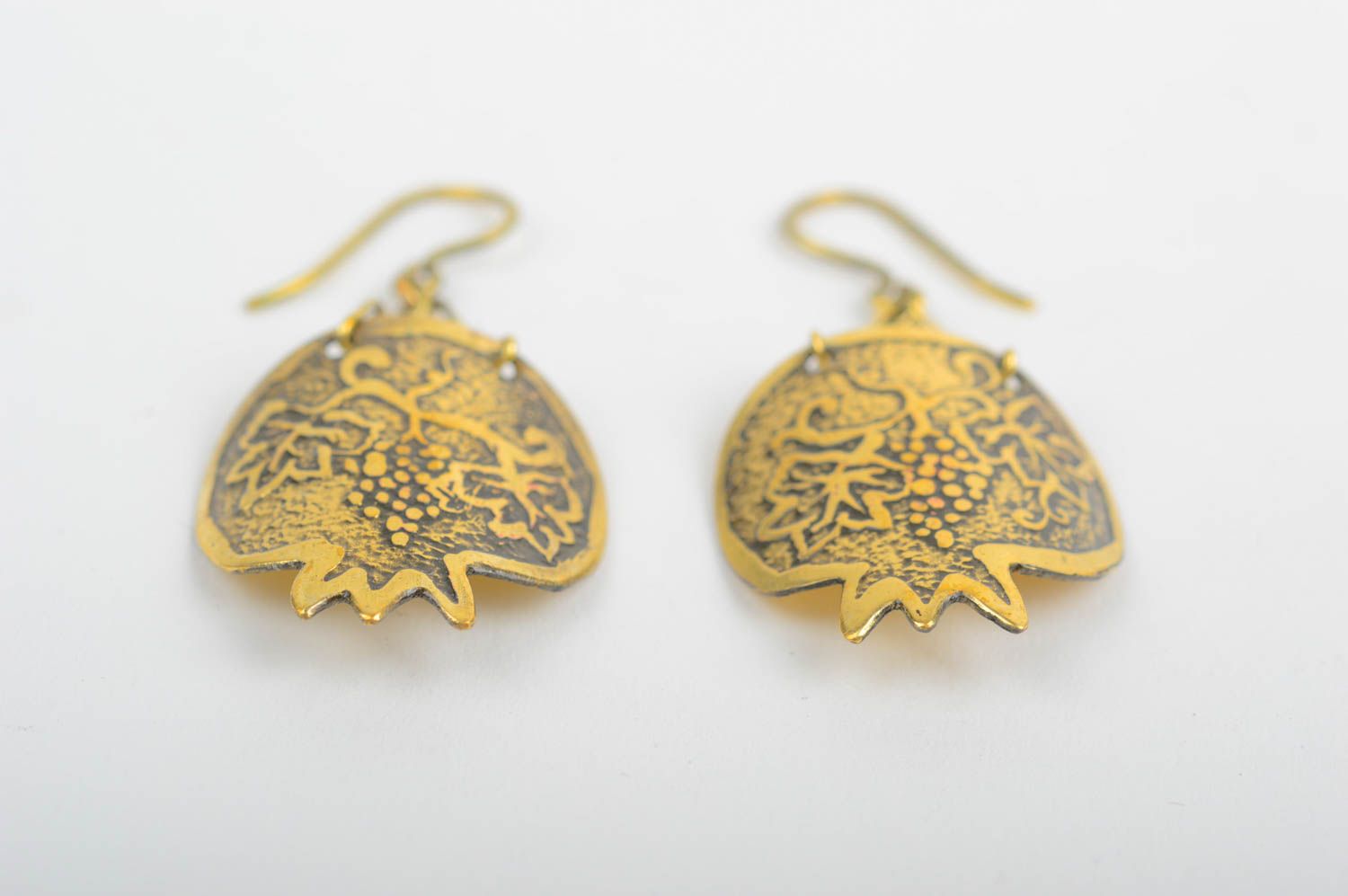 Handmade brass earrings vintage accessories for women brass stylish jewelry photo 3