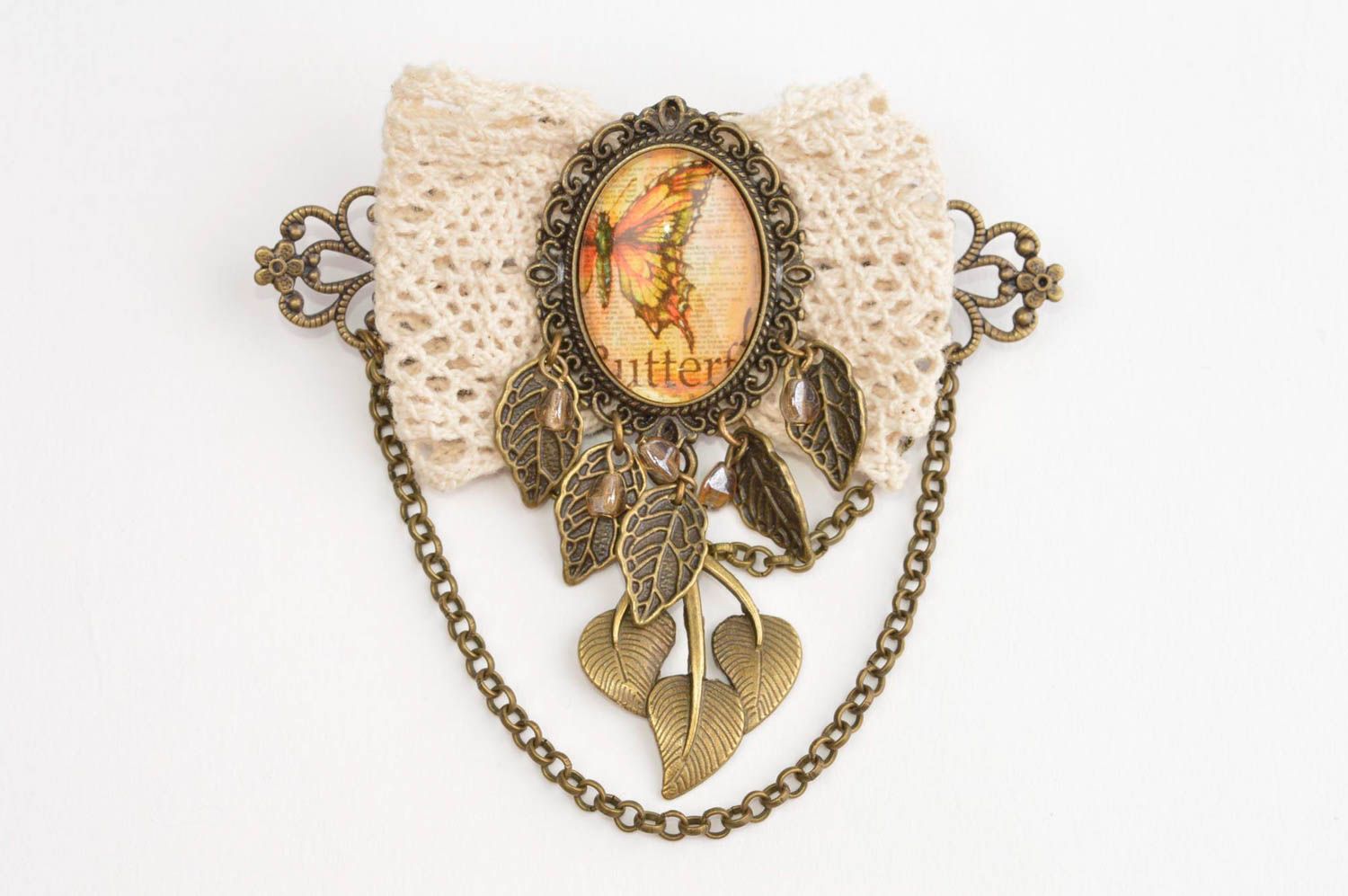 Vintage brooch handmade jewelry designer brooch exclusive brooch stylish brooch photo 5