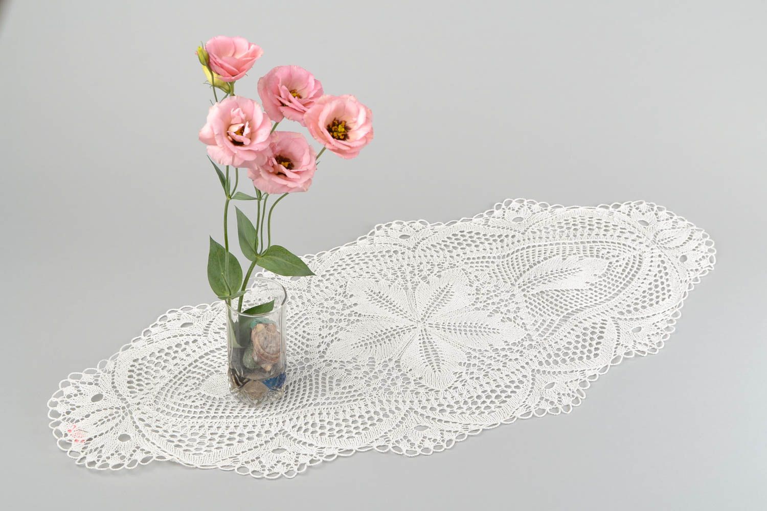 Knitted napkin handmade decorative lace napkin for coffee table interior ideas photo 1