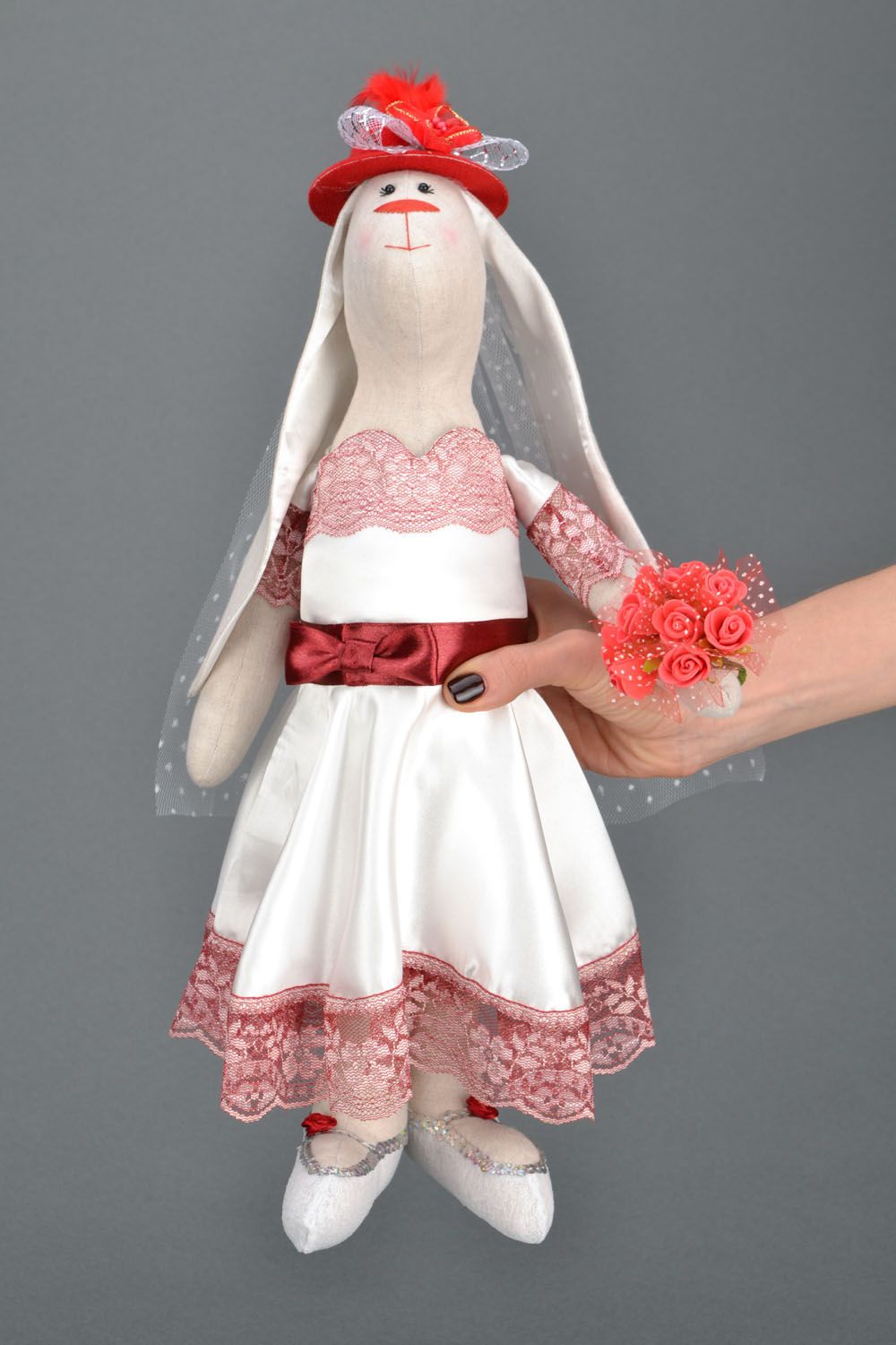 Textile toy Hare Bride photo 2