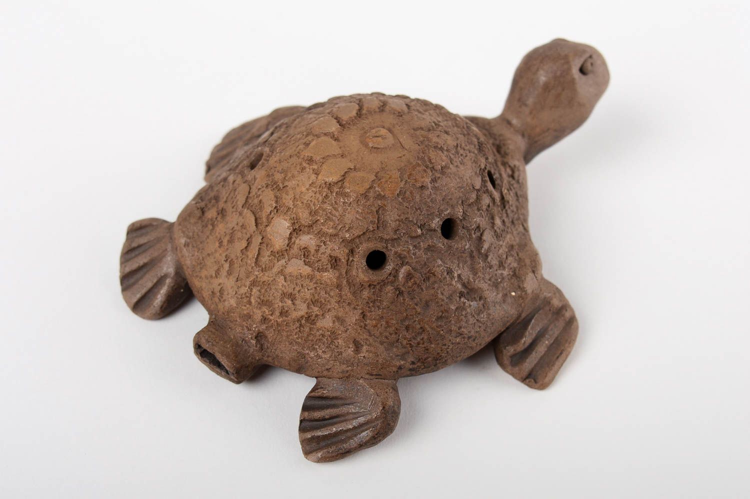 Sifflet jouet Instrument de musique fait main en argile Figurine tortue cadeau photo 3