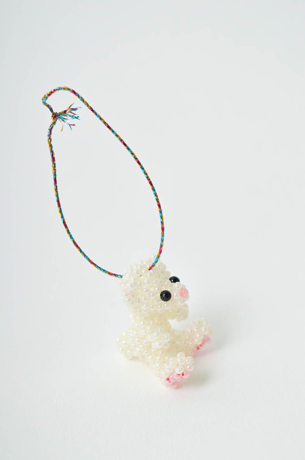 Handmade designer keychain cool keyrings funny gifts for kids bead weaving photo 3