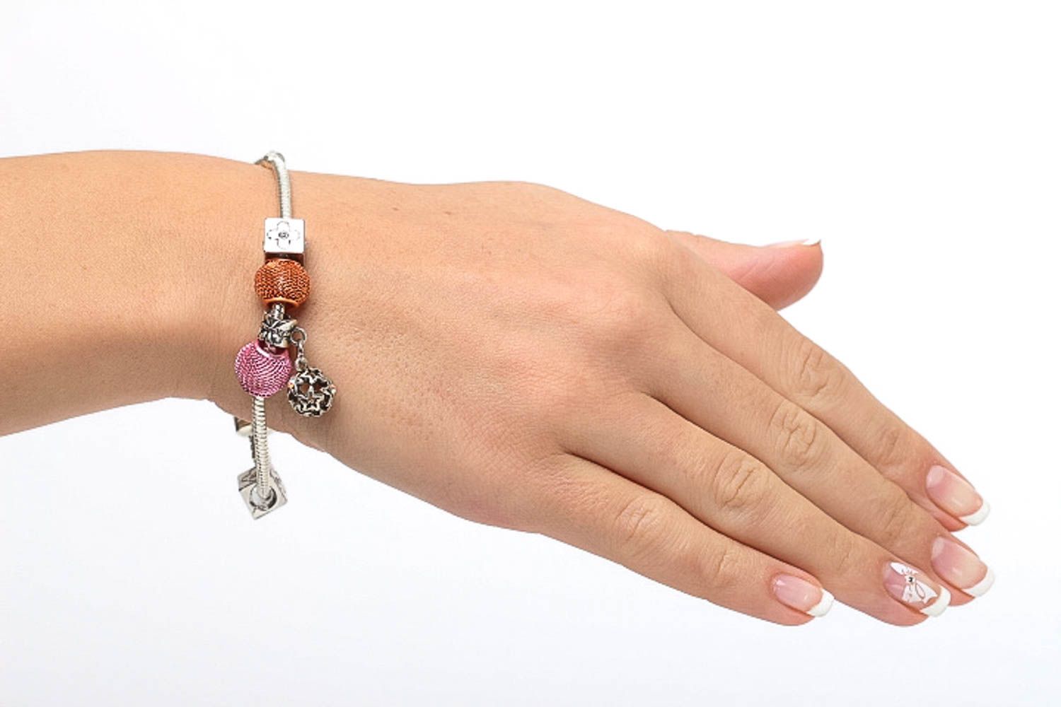 Bracelet métal Bijou fait main perles fantaisie pendeloque Accessoire mode photo 5