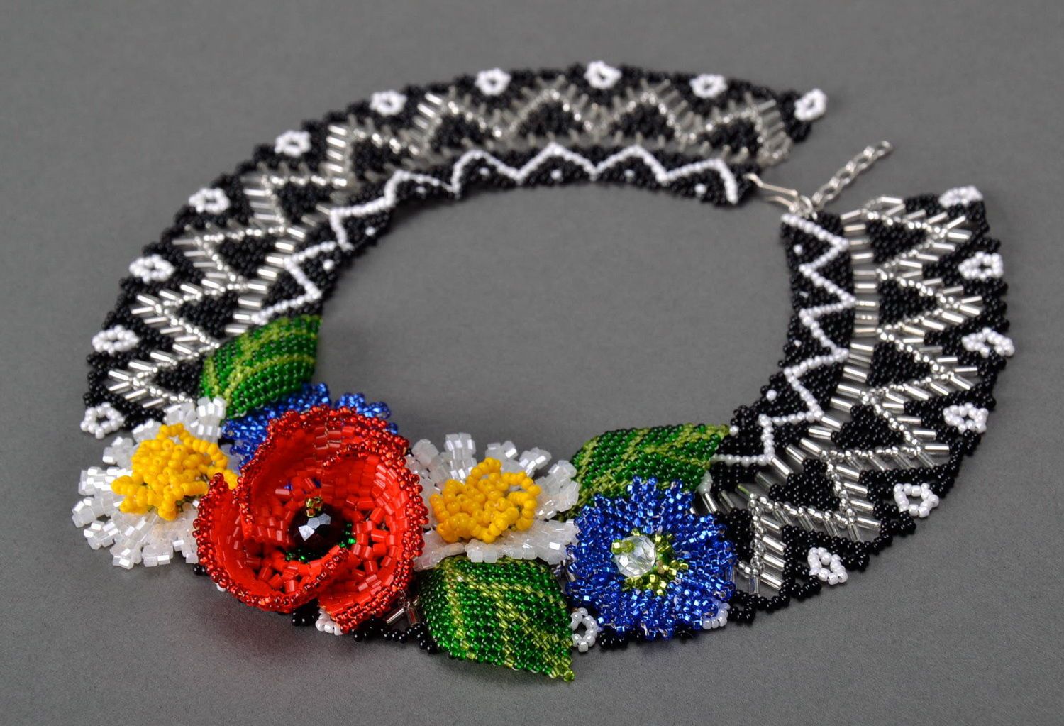 Necklace made of Czech beads Wild flowers photo 1