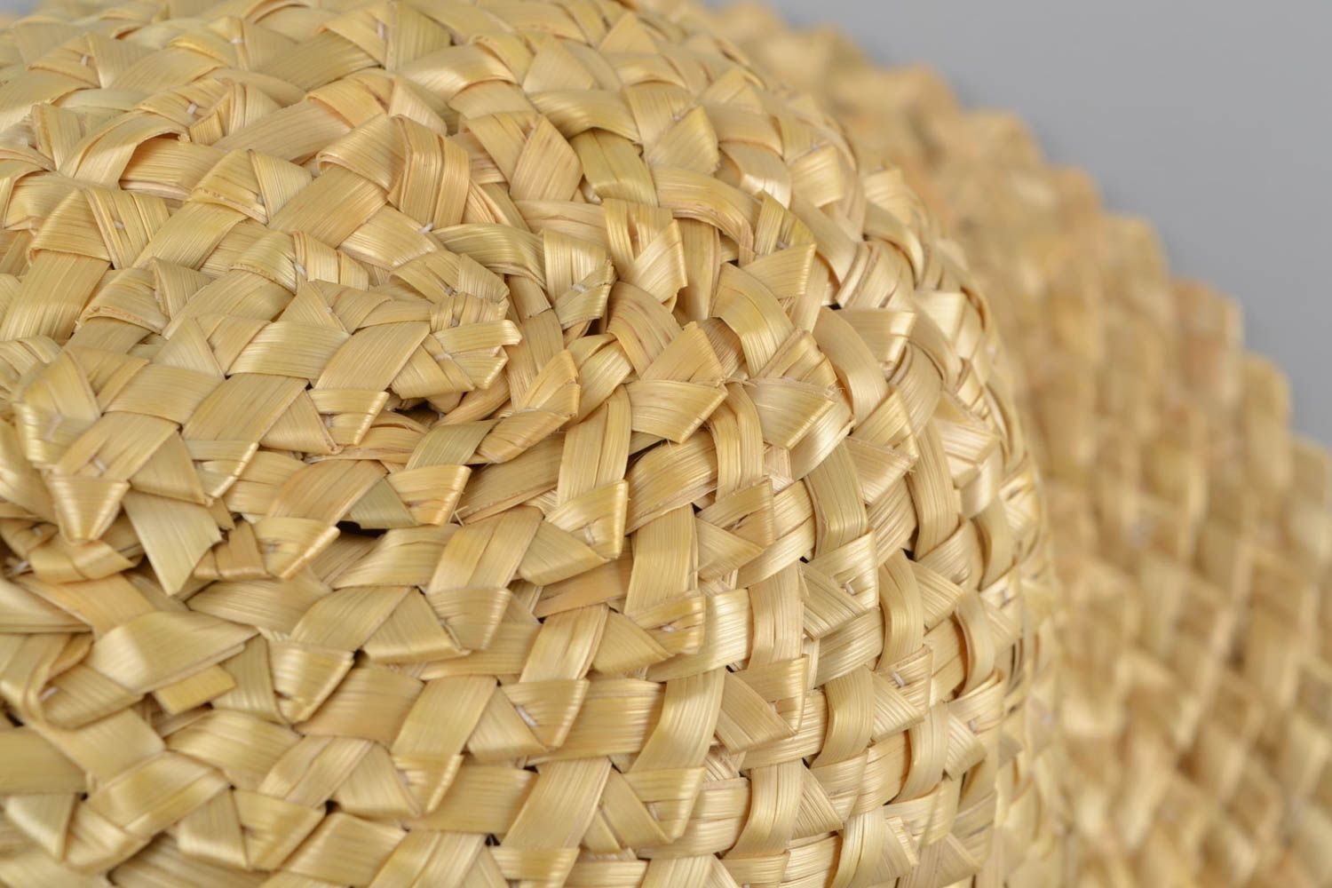 Соломенная шляпа плетеная с широкими полями летняя мужская женская ручной работы фото 5