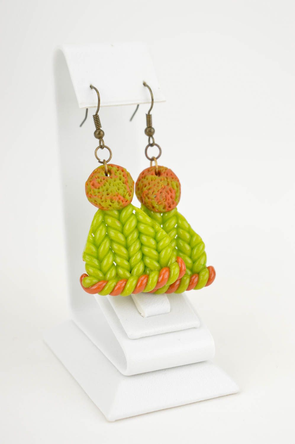 Handmade bright unusual earrings stylish clay earrings elegant jewelry photo 1