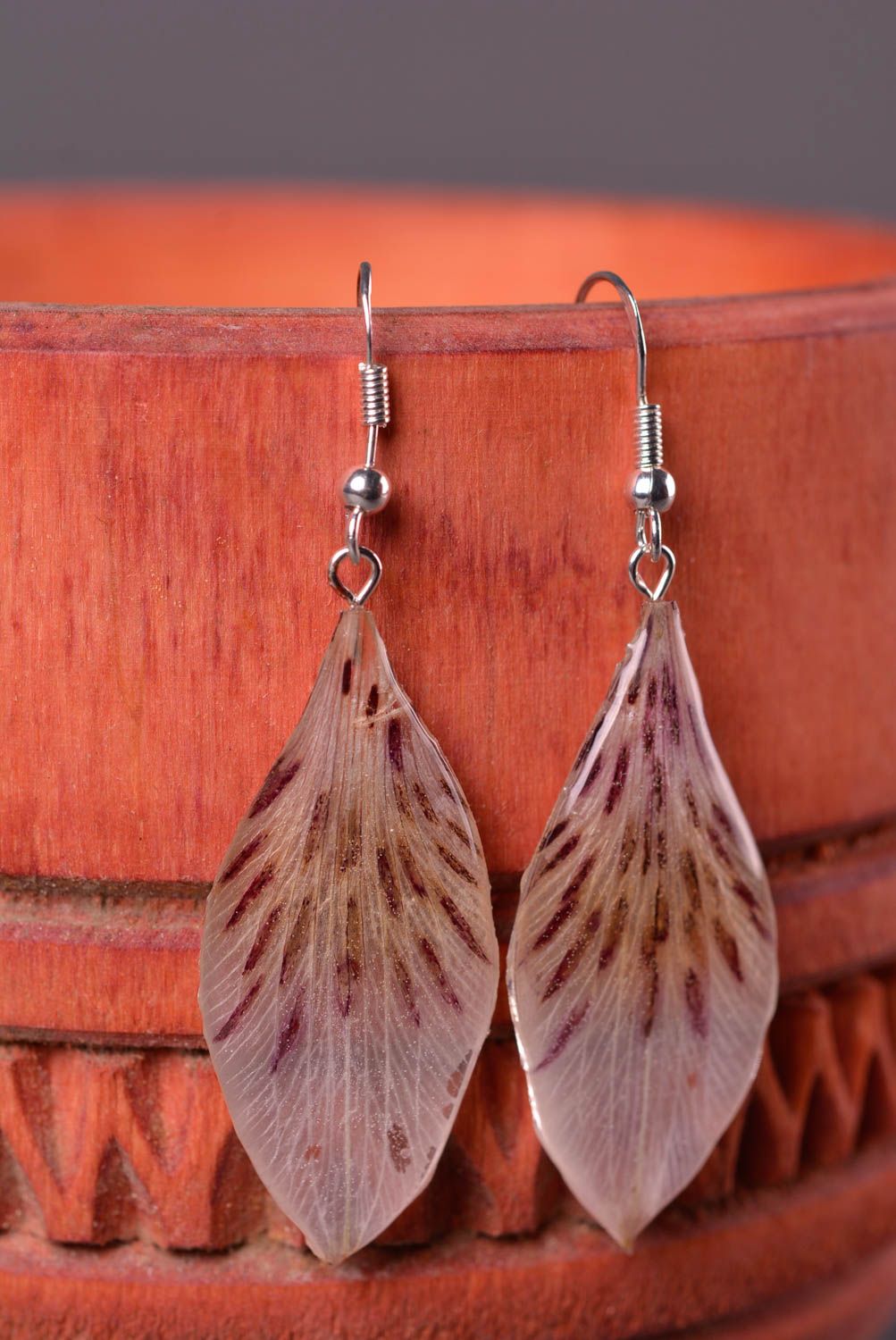 Beautiful handmade flower earrings botanical jewelry fashion accessories photo 1