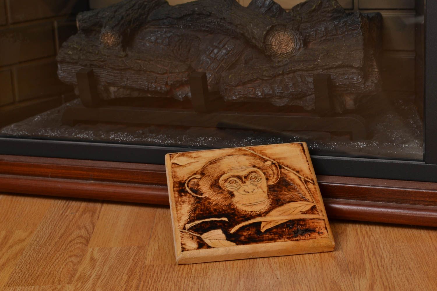 Pannello di legno fatto a mano quadro originale elemento decorativo da parete
 foto 5
