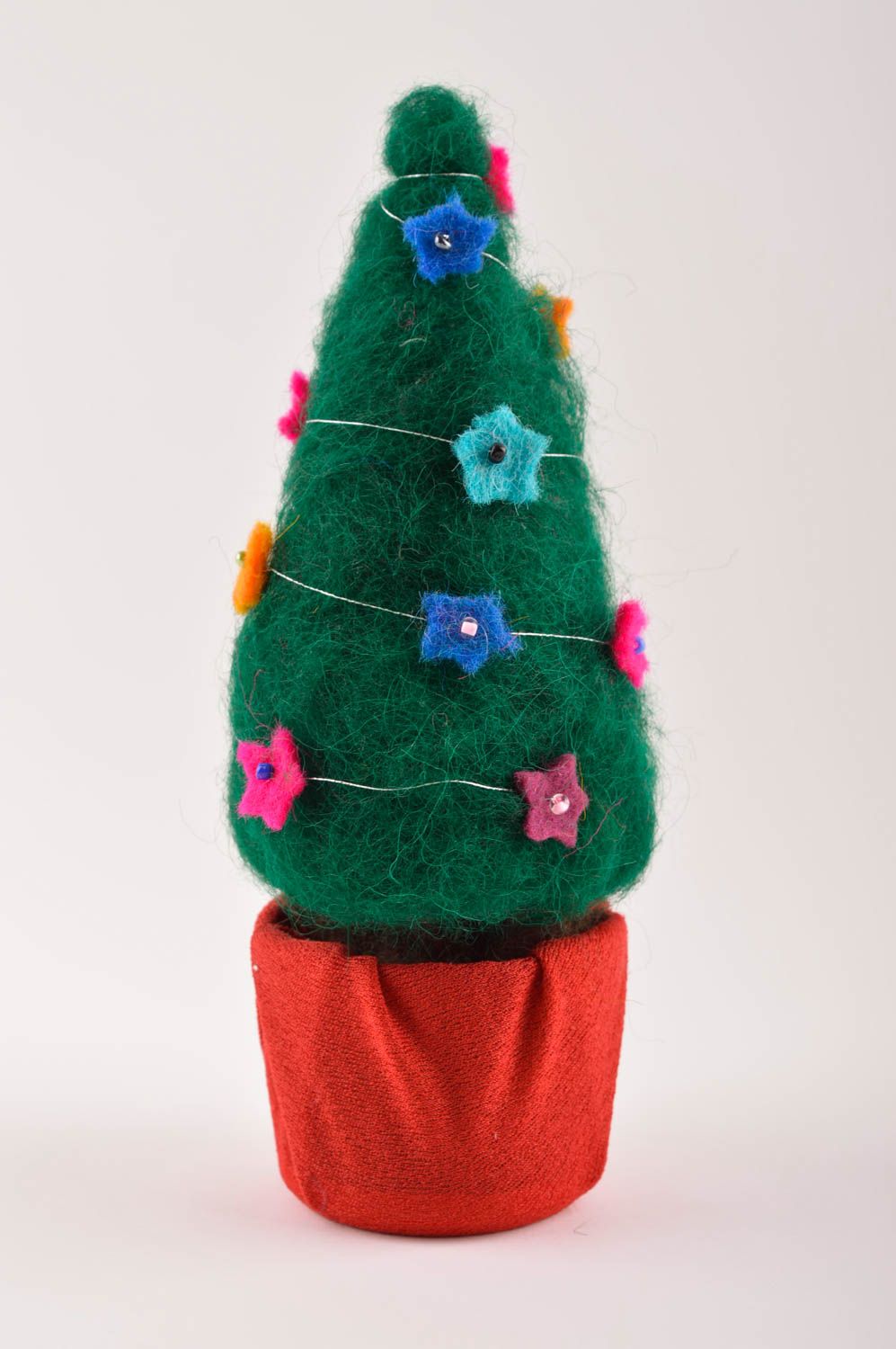 Handmade Deko Tannenbaum aus Wolle Deko für Weihnachten Wohn Accessoire  foto 3