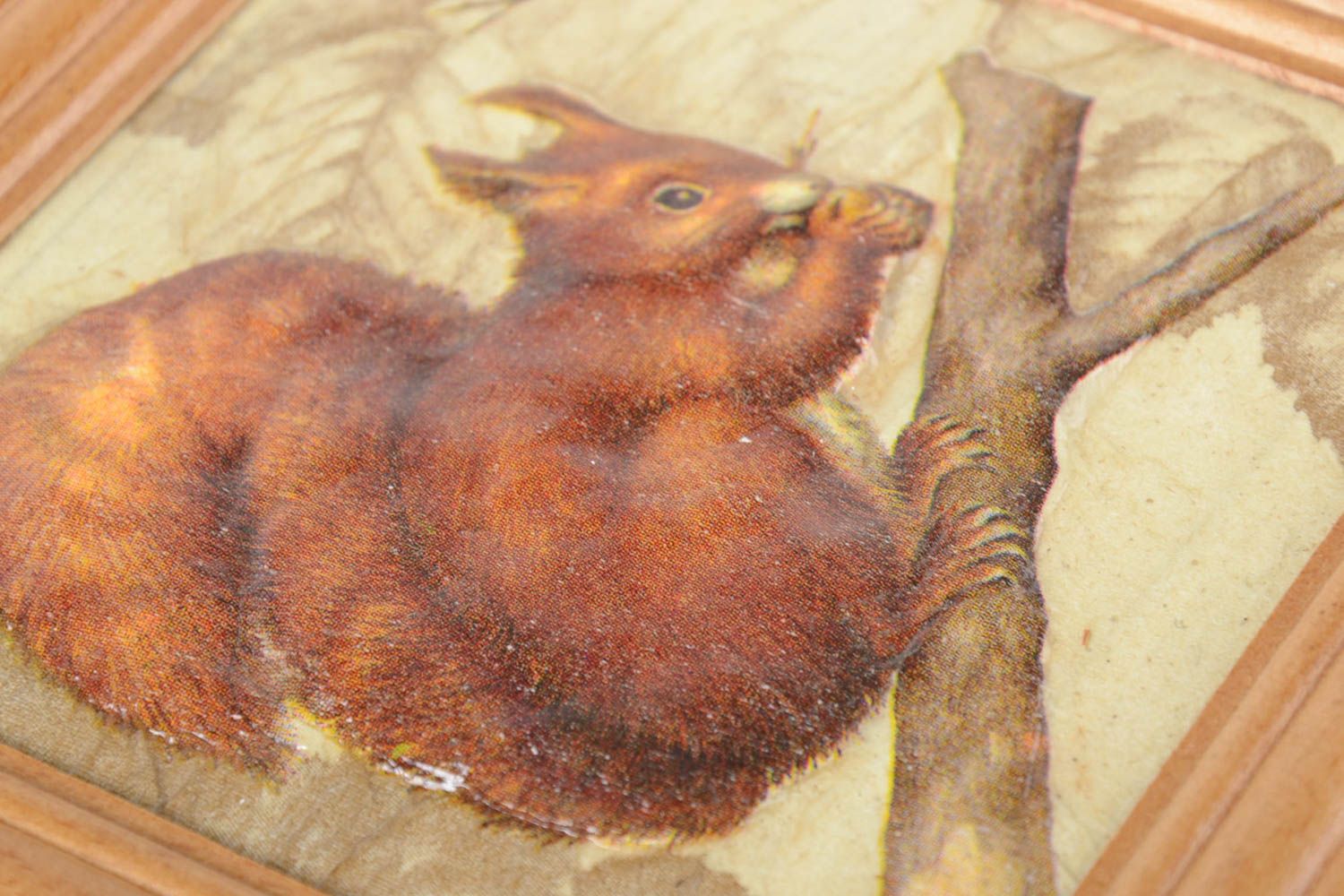 Tableau ecureuil fait main Tableau décoratif Déco murale Cadeau original photo 3