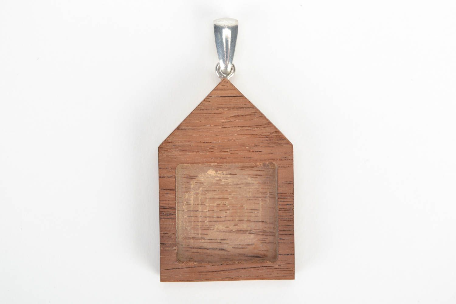 Beautiful handmade designer DIY wooden craft blank pendant House photo 1