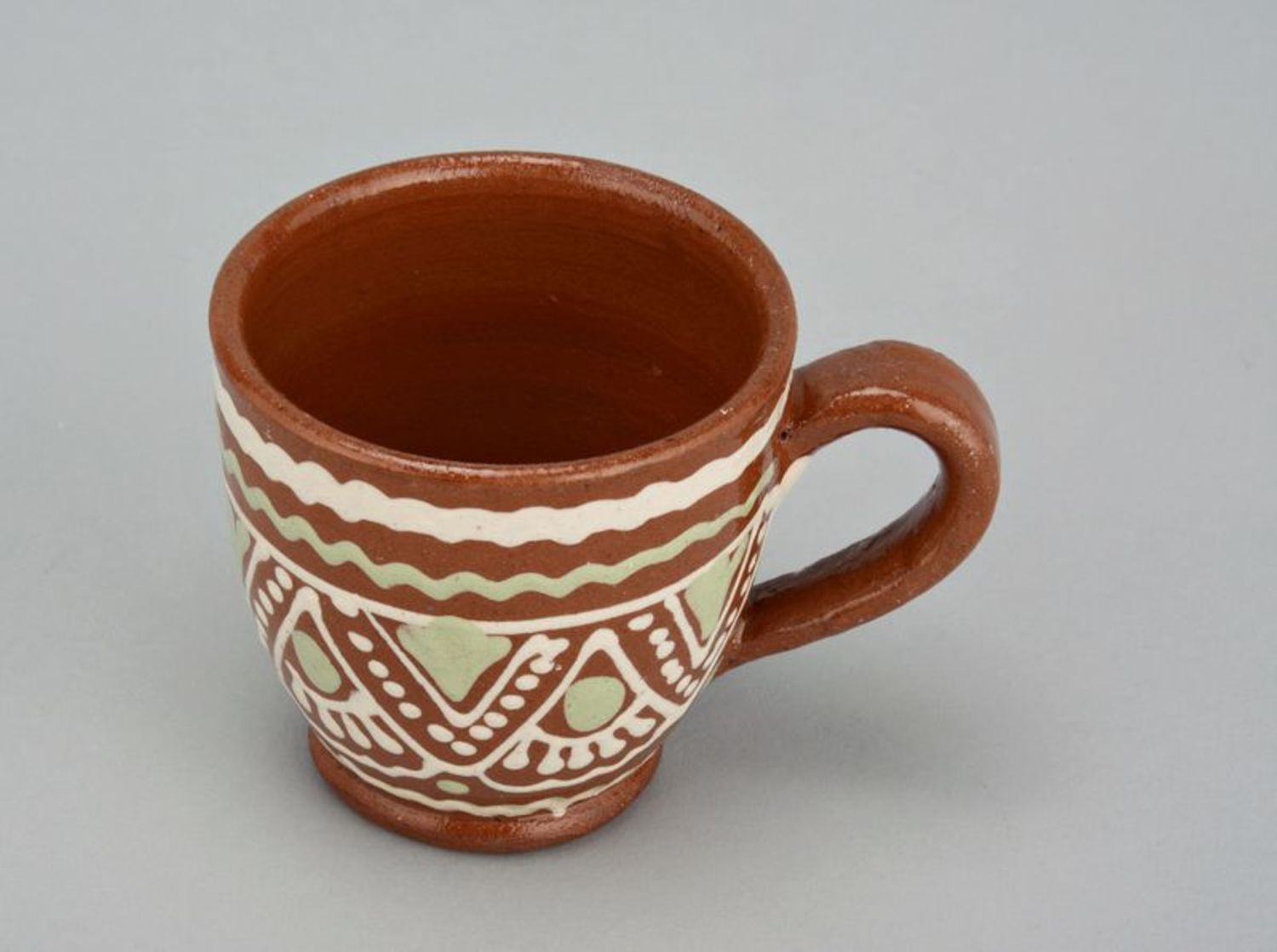 3 oz espresso coffee cup with eco rustic pattern in white color photo 2