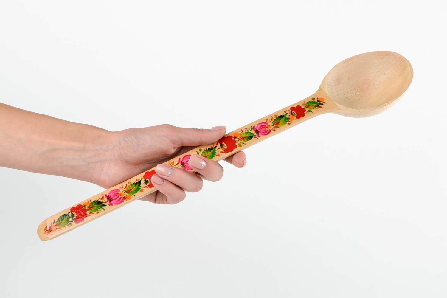 Handmade stylish wooden spoon unusual kitchen ware painted designer spoon photo 2
