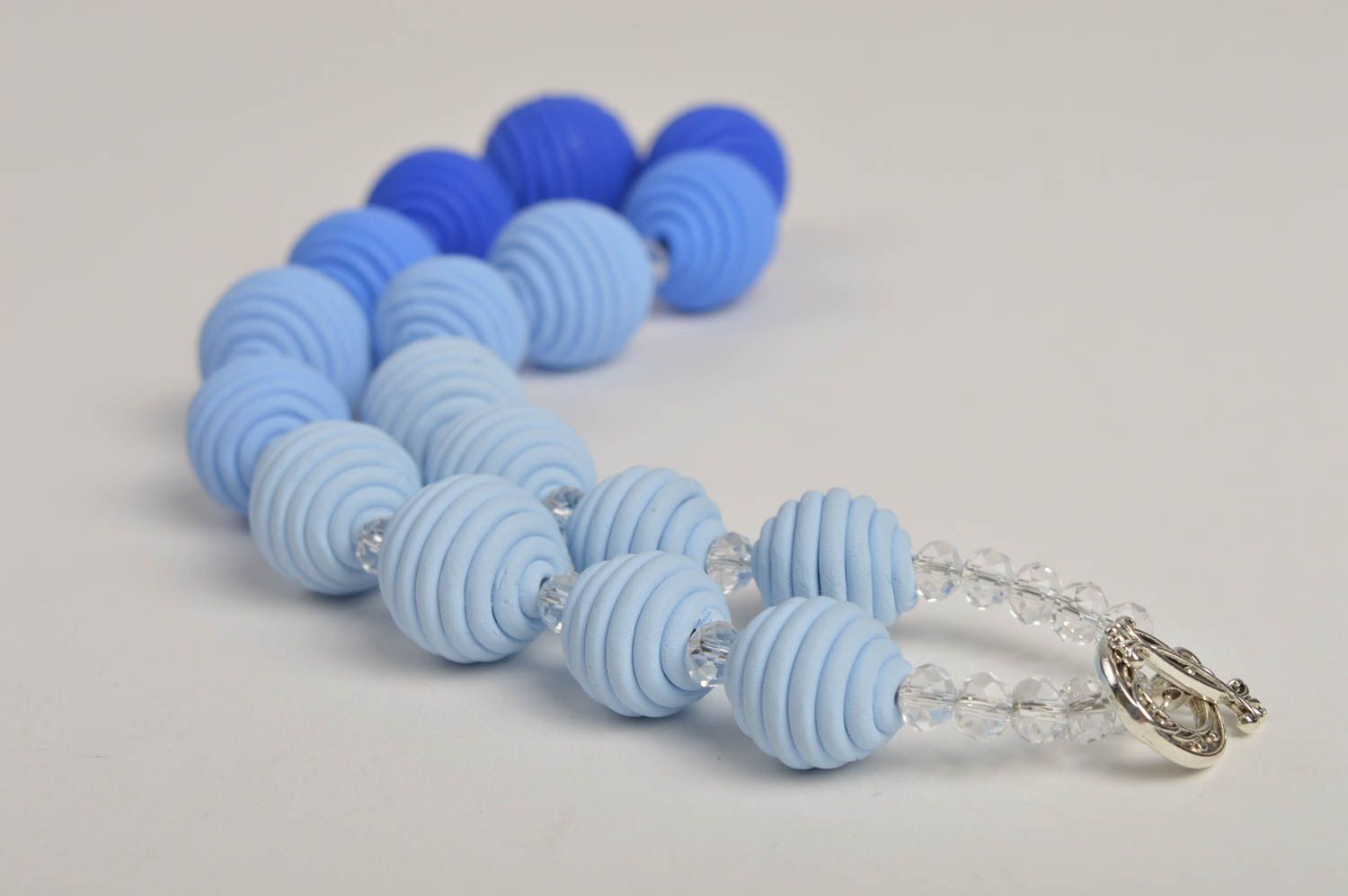 Polymer Clay Schmuck handgefertigt Collier Halskette Designer Schmuck in Blau foto 5