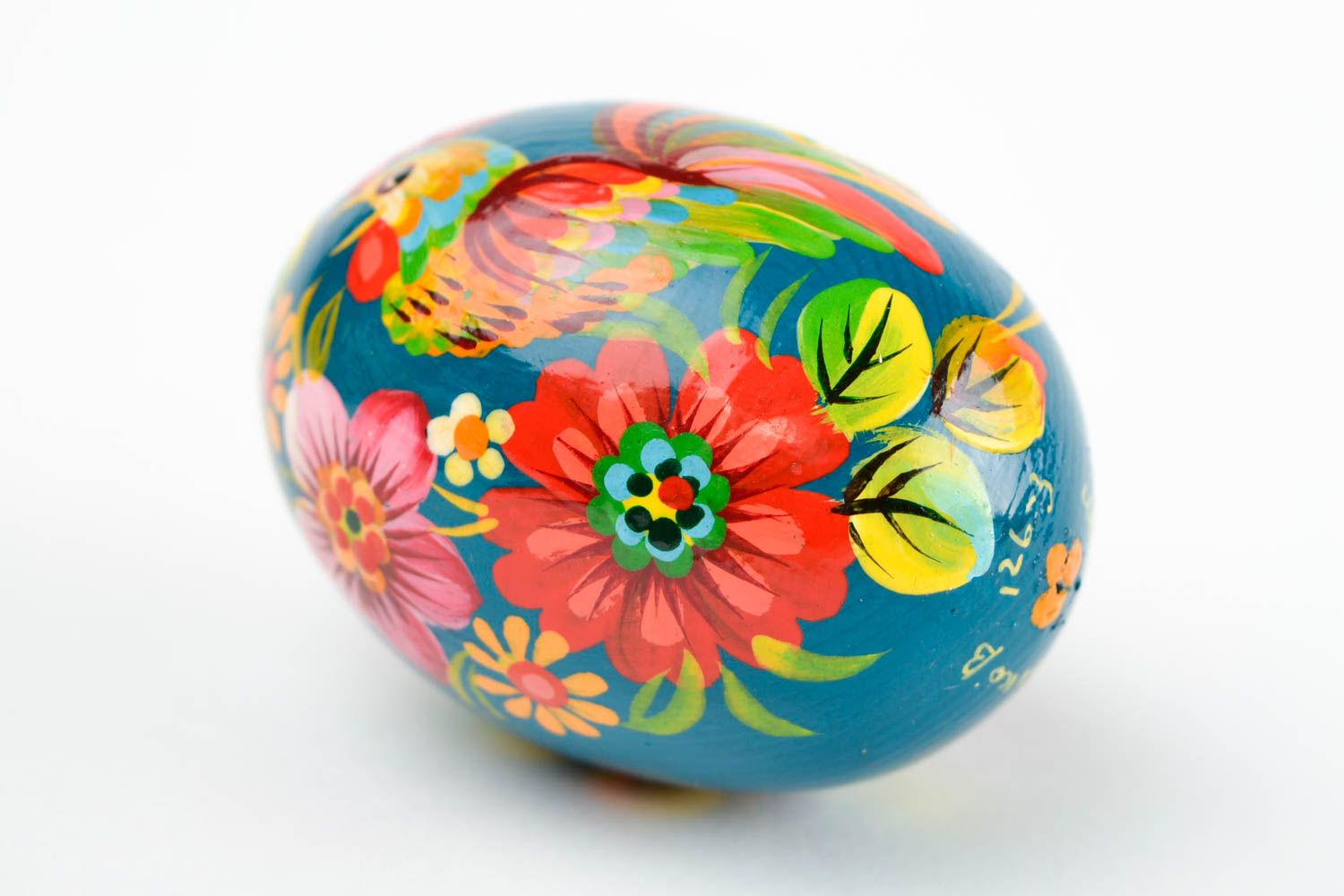 Unusual handmade Easter egg painted wooden egg  modern decor decorative use only photo 4