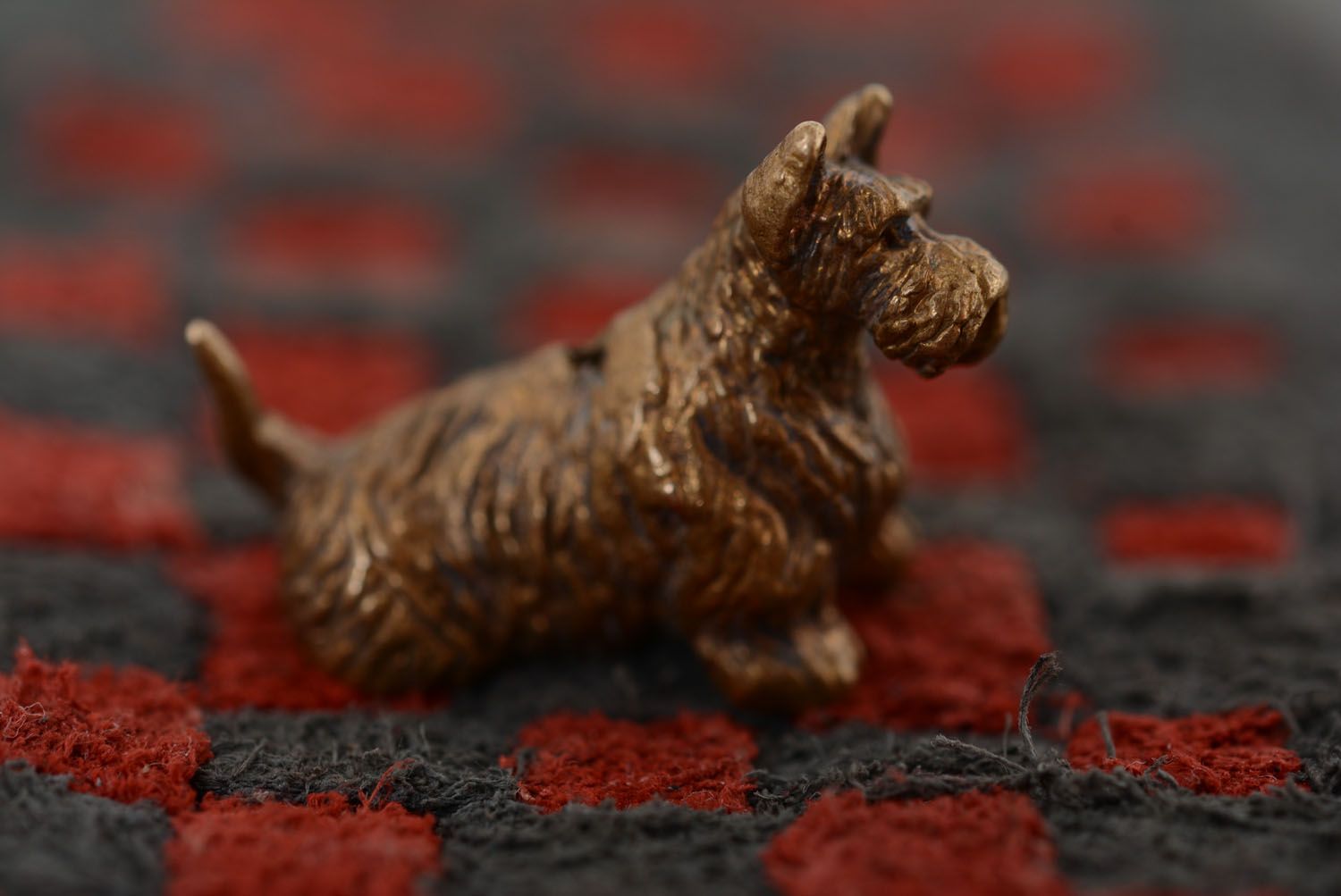 Figurilla de bronce en miniatura Terrier escocés foto 5