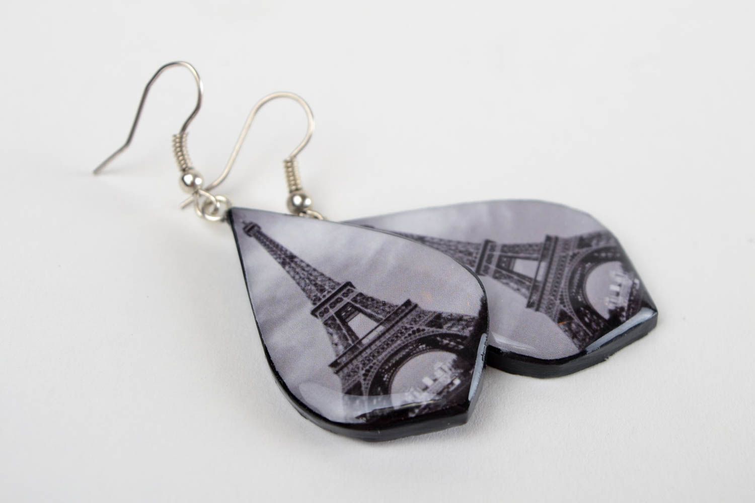 Handmade Schmuck Ohrringe Eiffelturm Accessoire für Frauen Polymer Schmuck foto 4
