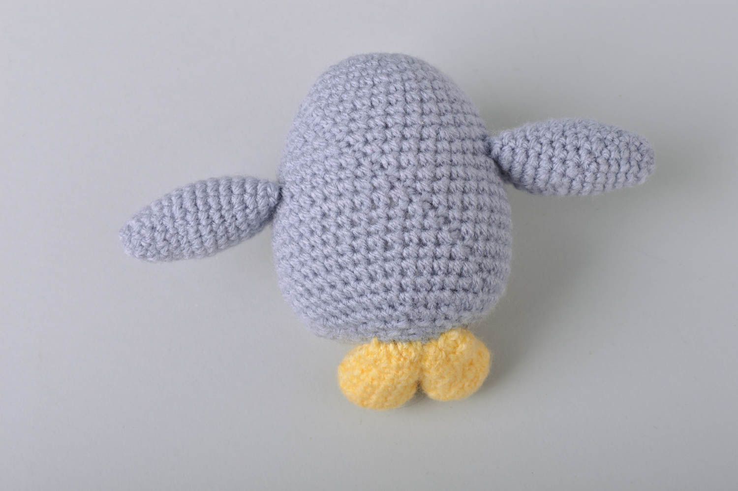 Soft stylish handmade toy crocheted blue small penguin  photo 5