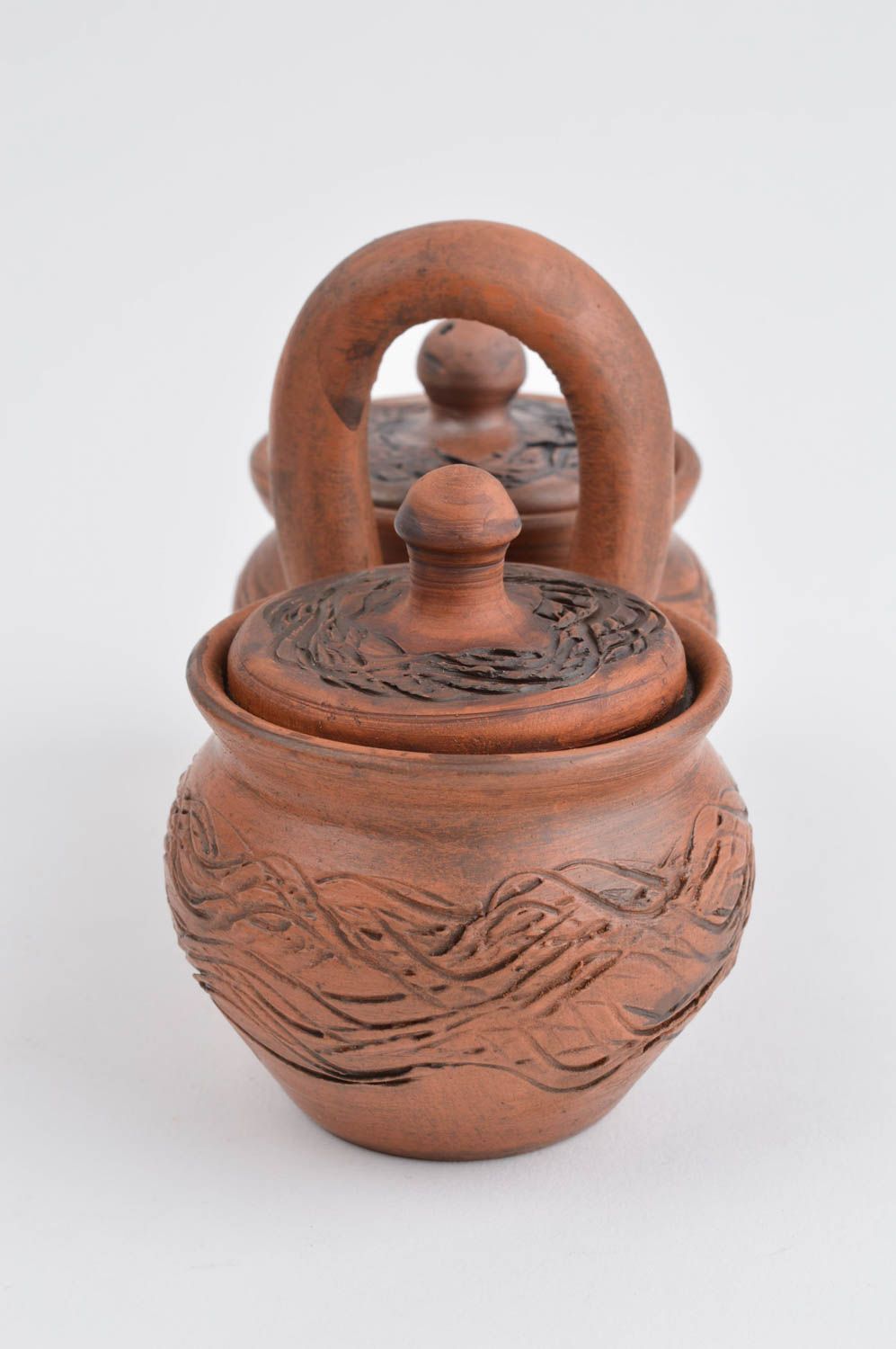 Salsera de barro para cocina cerámica artesanal original elemento decorativo foto 3