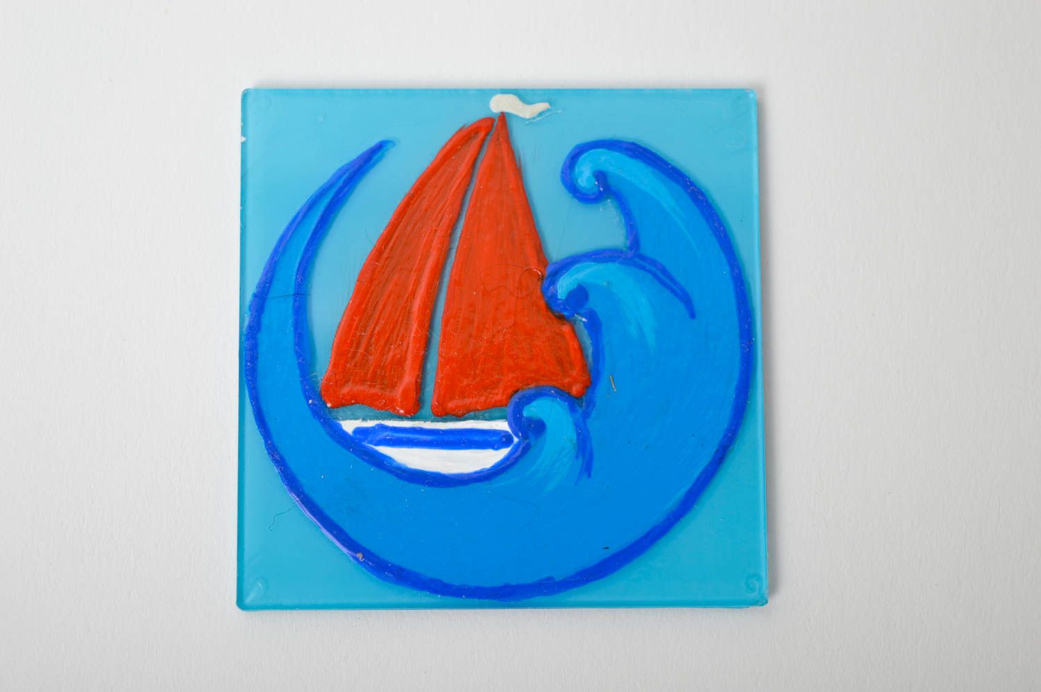 Imán decorativo artesanal elemento decorativo regalo original barcoen el mar foto 4