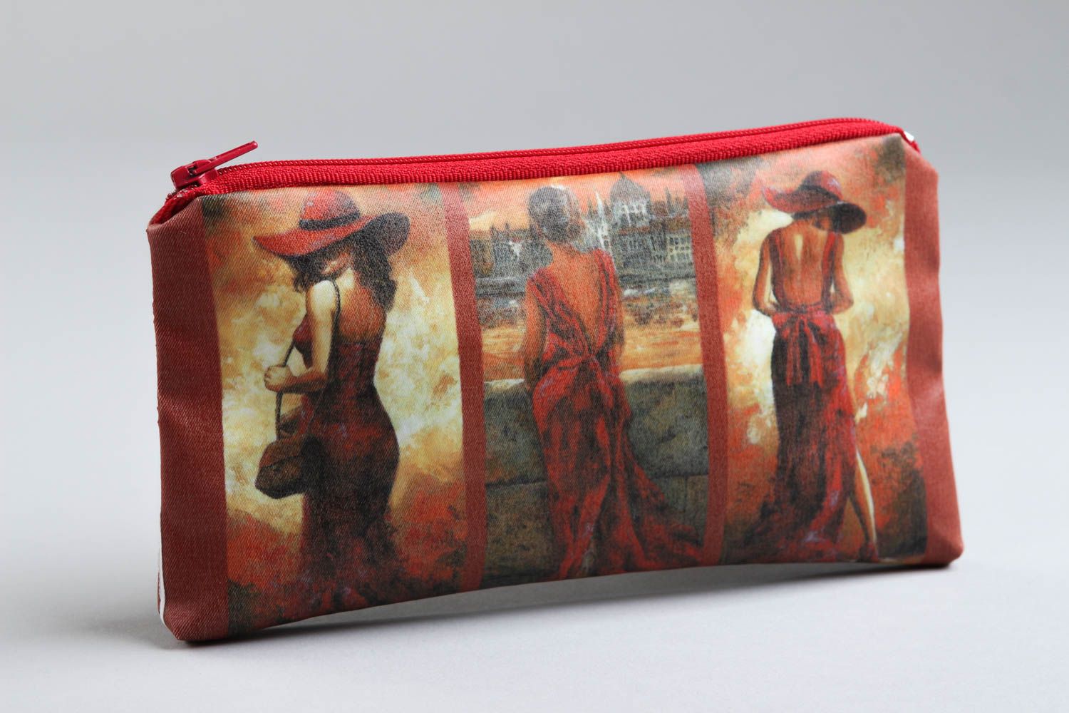 Модная косметичка ручной работы сумка-косметичка с дамой сумочка для косметики фото 1