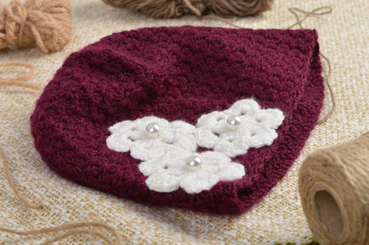 Baby crochet hat handmade accessories warm hat girls hats gifts for children photo 1