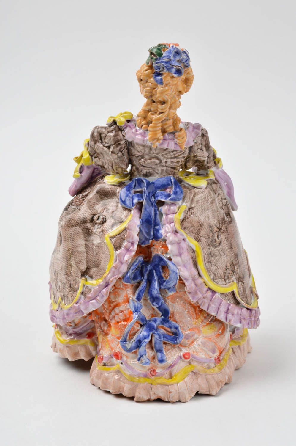 Figurine femme Statuette originale fait main argile peinte Déco intérieur photo 5