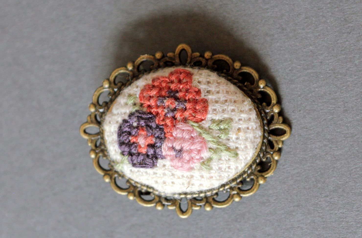 Brooch with embroidery  photo 1