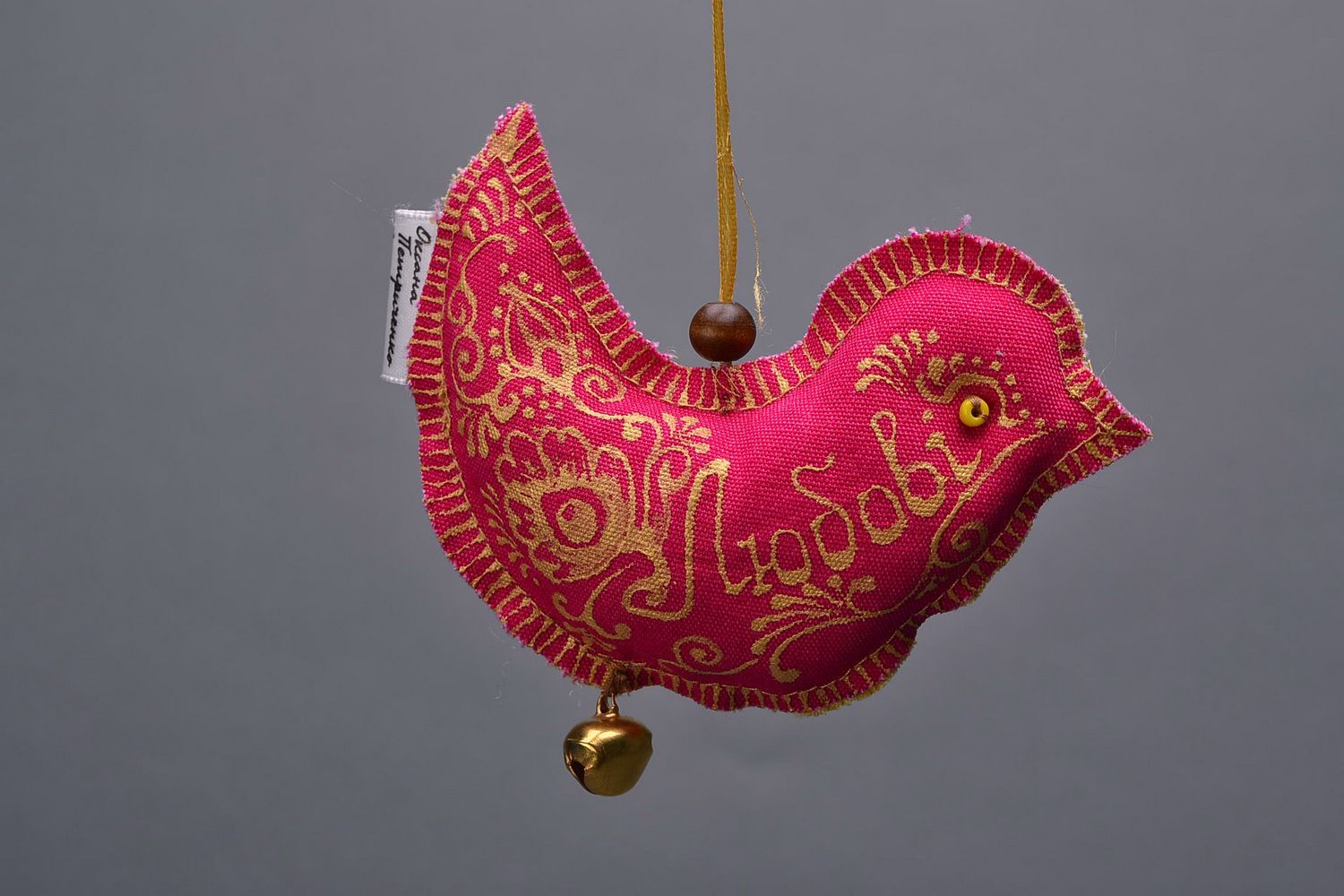 Suspension décorative en tissu Oiseau d'amour photo 1