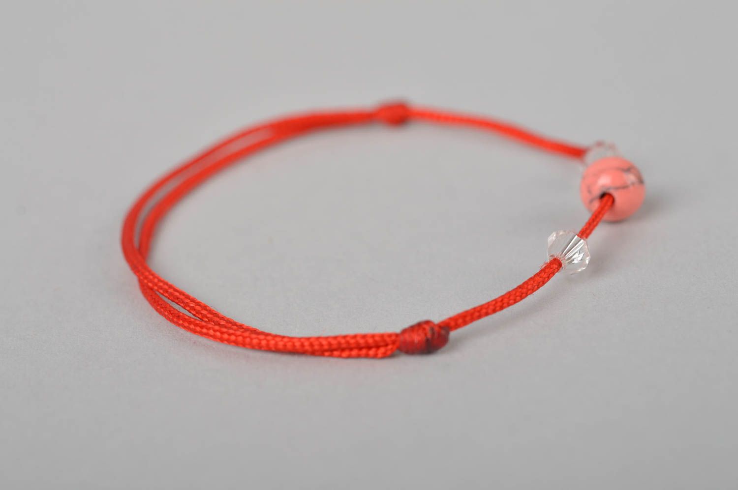 Pulsera de cordón encerado rojo bisutería de moda accesorio para mujer foto 4