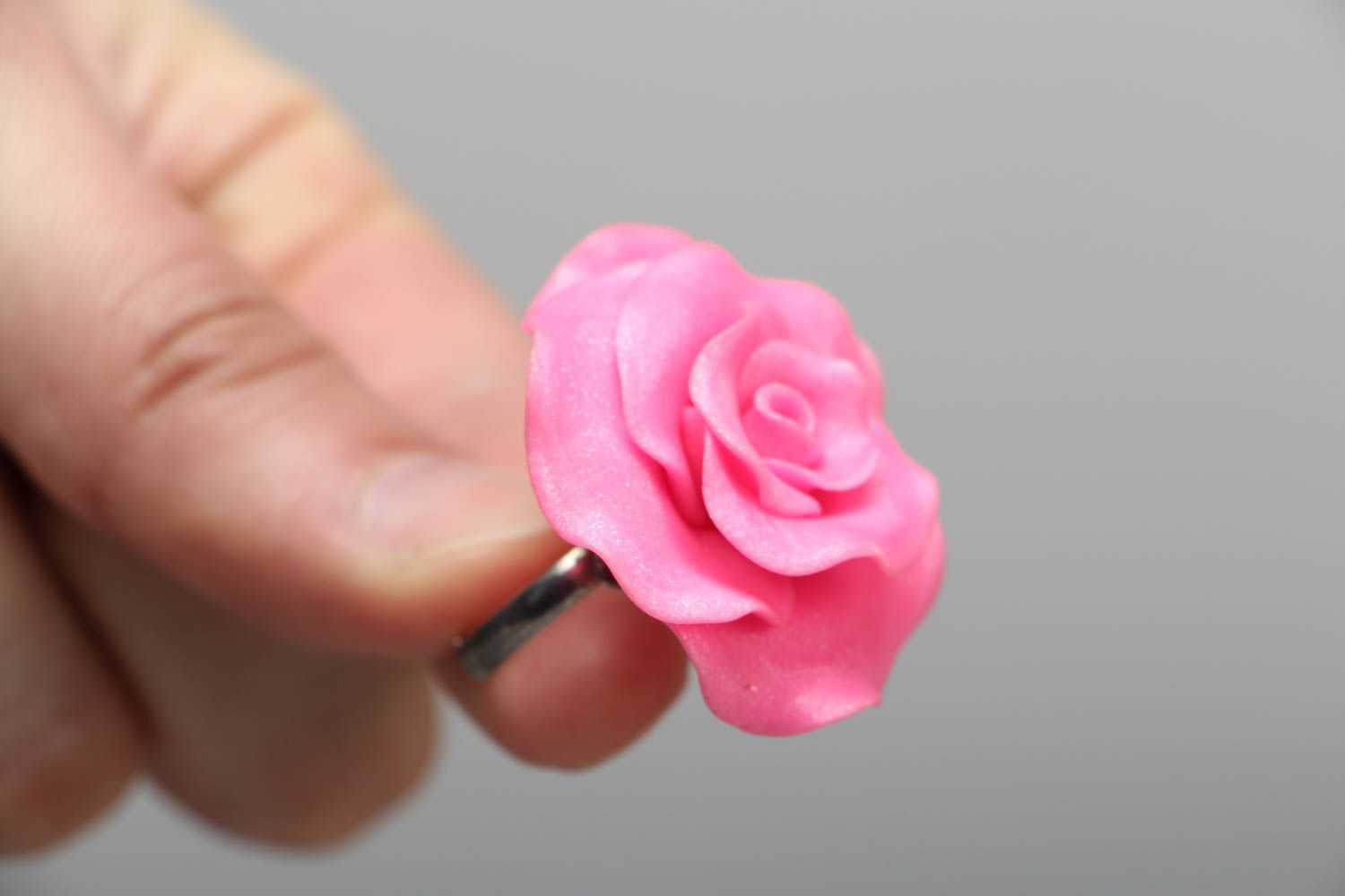Polymer clay floral ring photo 3