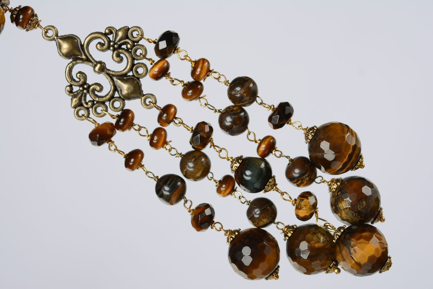 Natural stone bead necklace photo 3