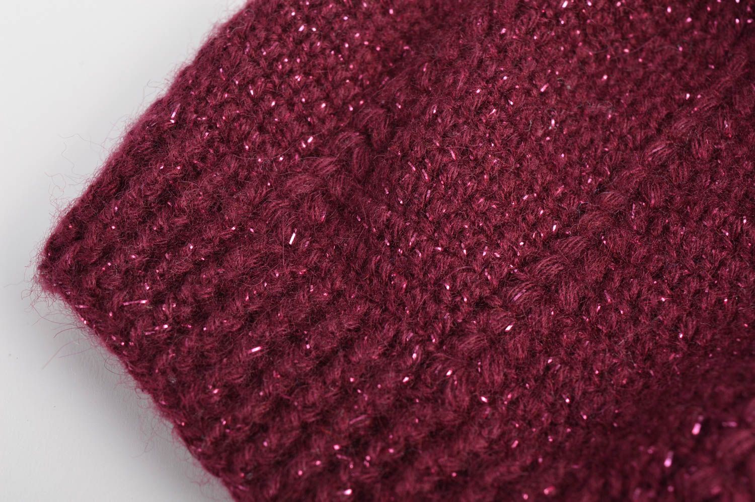 Bonnet tricot Chapeau au crochet fait main laine lurex Vêtement enfant de design photo 5