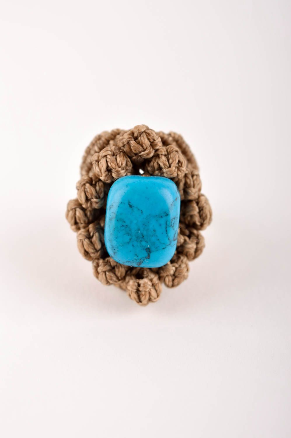 Handmade massive ring gift jewelry with natural stone beautiful cute ring photo 3