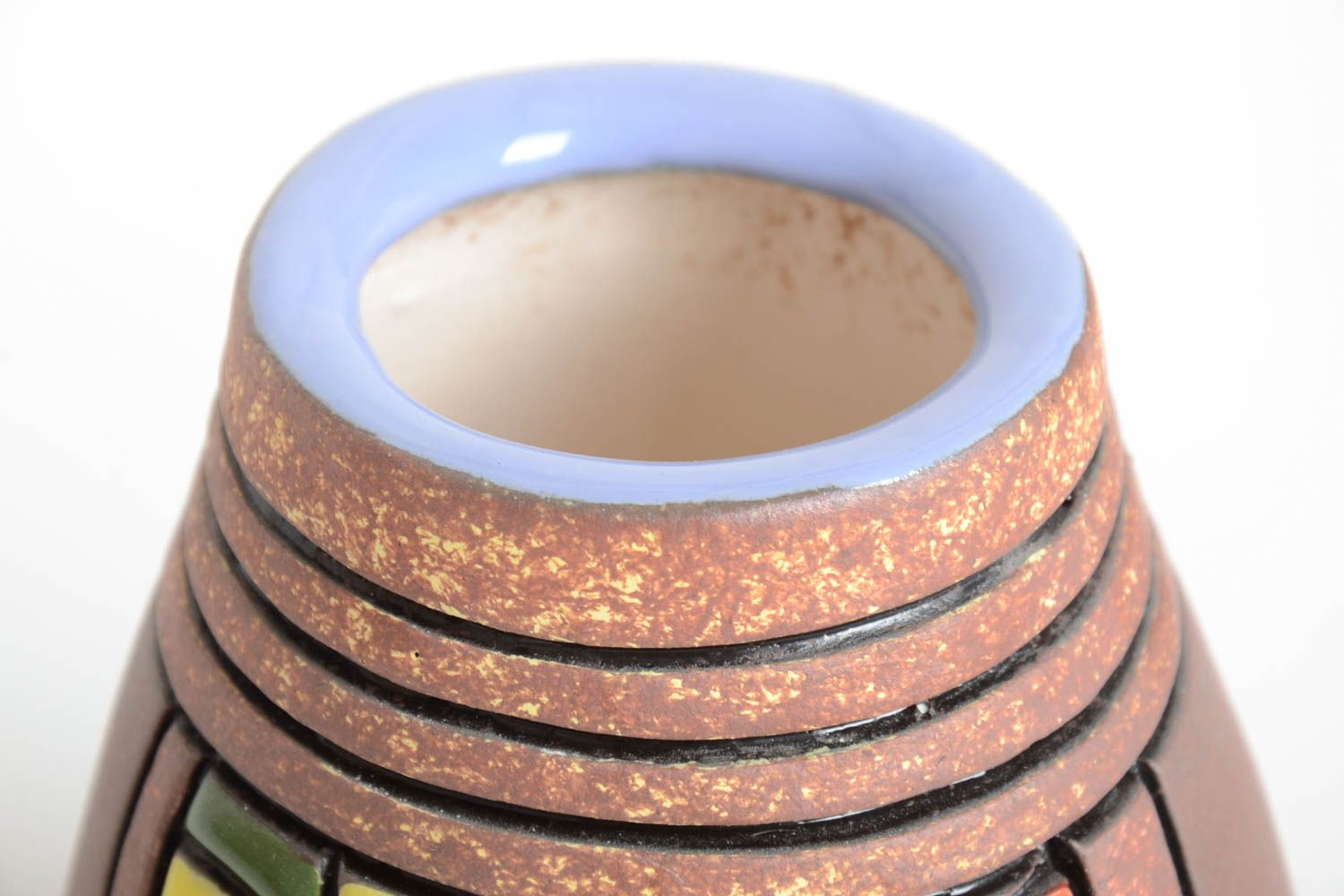 Сувенир ручной работы керамическая ваза для цветов декор для дома чаша Водолея фото 3