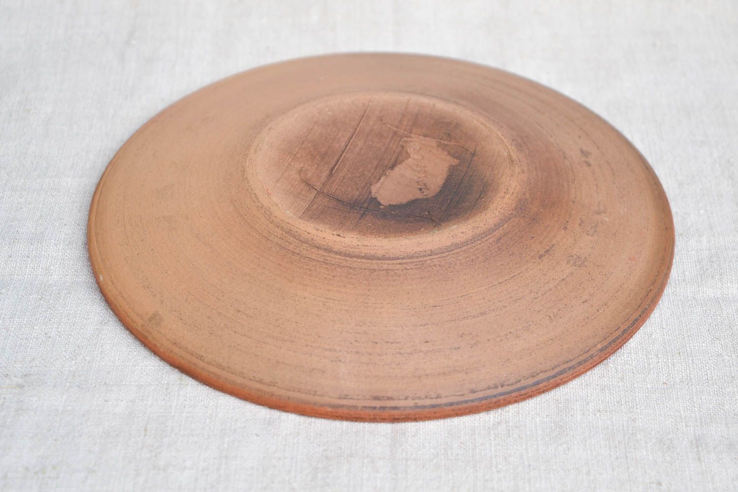 Handmade clay plate large ceramic dish eco friendly tableware kitchen pottery photo 5